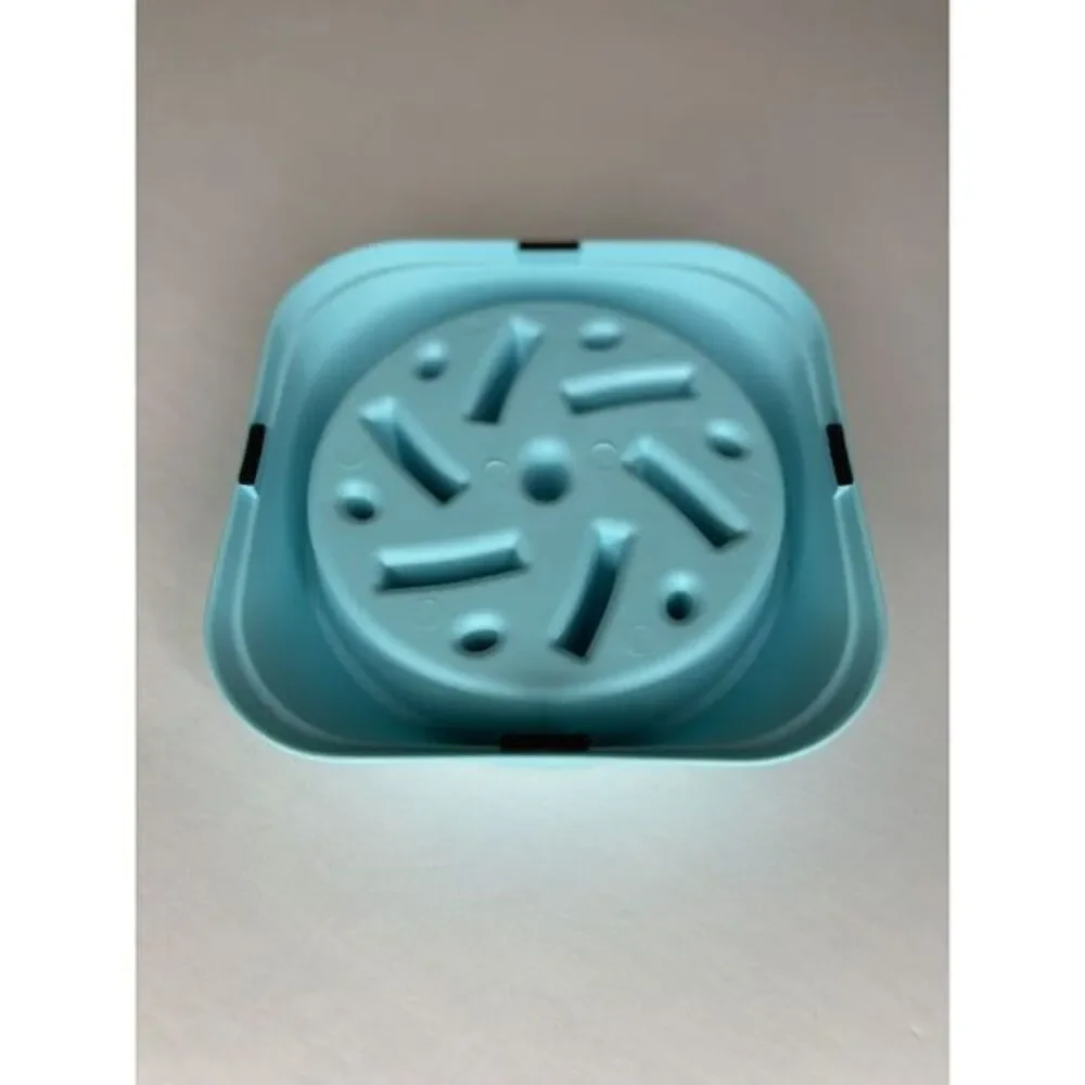 GOGO KING Slow Feeding Bowl‎ Pets Square Shape Blue